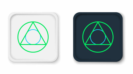 Poster - Line Triangle math icon isolated on white background. Colorful outline concept. Vector