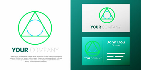 Poster - Line Triangle math icon isolated on white background. Colorful outline concept. Vector