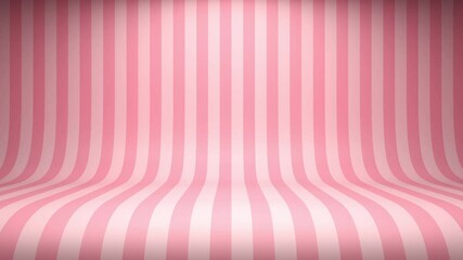 Wall Mural - striped candy pink studio background. seamless loop. 3d rendering
