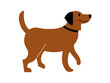 © Sophie Alp - cute dog cartoon. illustration of brown medium size dog on white background. happy pet profile