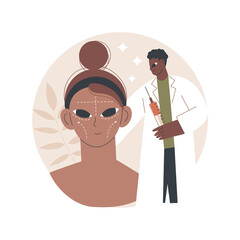 Poster - Facial contouring abstract concept vector illustration. Facial sculpting, aesthetic cosmetic procedure, medical face contouring, slimming correction machine, plastic surgery abstract metaphor.