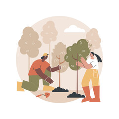 Fototapete - reforestation abstract concept vector illustration. silviculture, reforestation program, replanting 