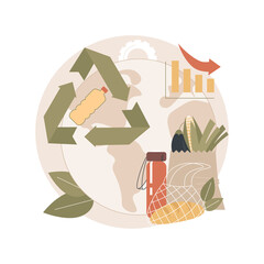Poster - Reduce Reuse Recycle abstract concept vector illustration. Waste management, upcycling program, reduce consumption, reuse old goods, recycle materials, refuse buying new stuff abstract metaphor.