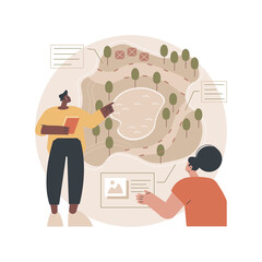 Poster - area management abstract concept vector illustration. land management, recreation area, national par