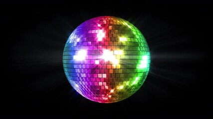 Wall Mural - mirror ball disco lights club dance party glitter background