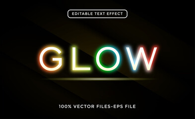 Wall Mural - glow editable text effect