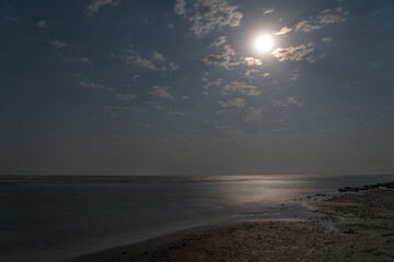 Wall Mural - seashore on a moonlit night