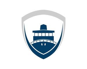 Sticker - Abstract shield with cruise ship inside