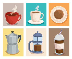 Poster - coffee symbol collection