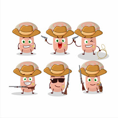 Sticker - Cool cowboy coral milky cap cartoon character with a cute hat