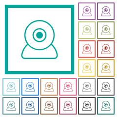 Sticker - Webcam outline flat color icons with quadrant frames