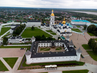 Wall Mural - Bird eye view onto Tobolsk Kremlin in summer day