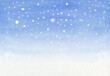 canvas print picture - Schnee Aquarell mit Textfreiraum