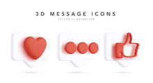 Set Of 3d Realistic Bubbles With Social Media And Digital Marketing Icons. Vector Illustration