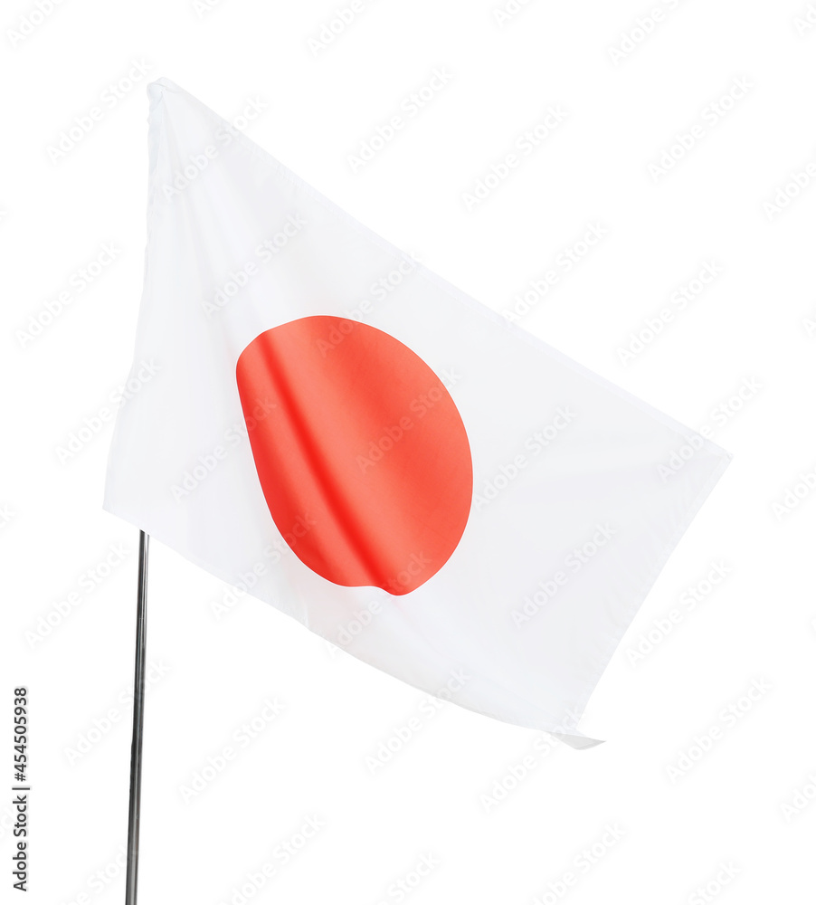 Flag of Japan on white background