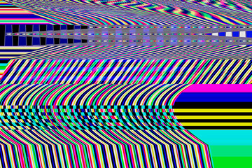 Glitch psychedelic background Old TV screen error Digital pixel noise abstract design Photo glitch Television signal fail. Technical problem grunge wallpaper. Colorful noise