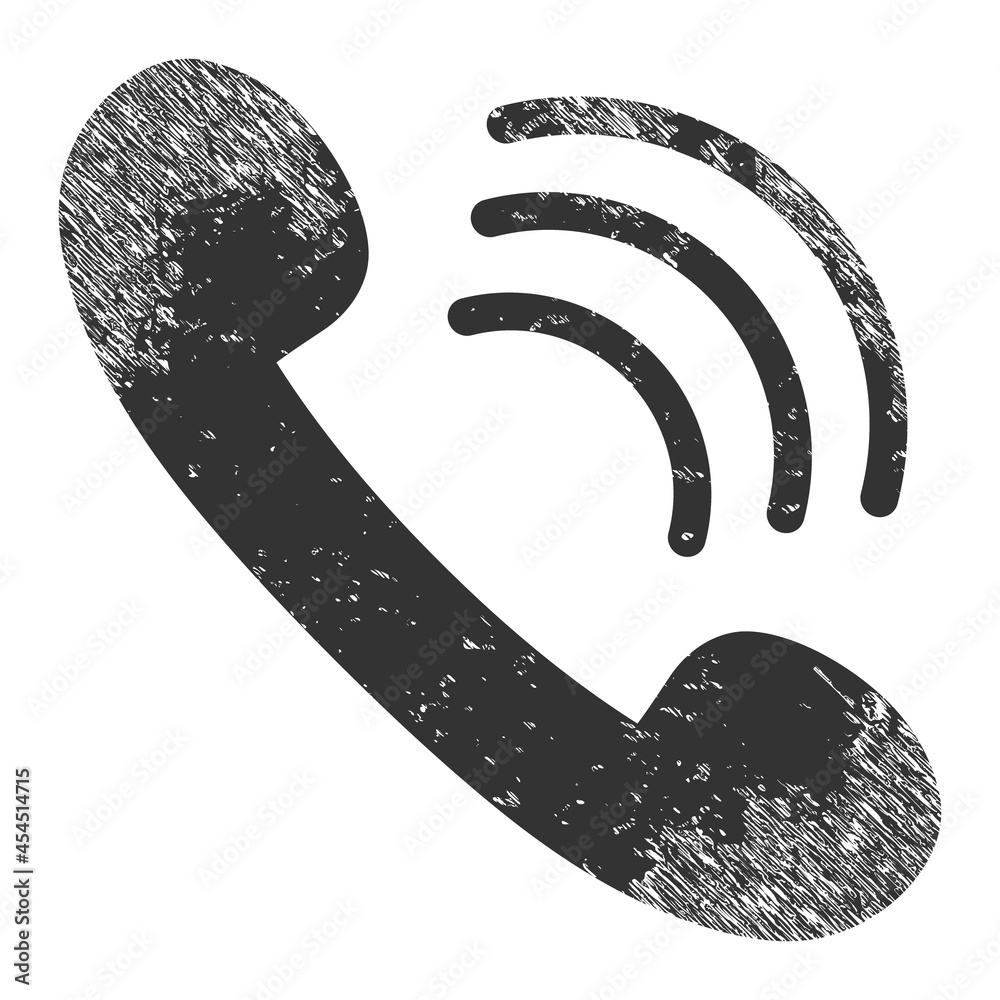 Phone call icon with scratched effect. Isolated vector phone call icon ...