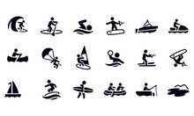 Water Recreation Icons Vector Design 
