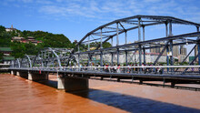 First Metal Bridge Along The Yellow River Lanzhou, China