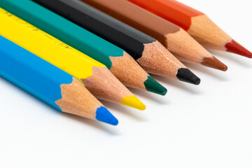 Wall Mural - Closeup shot of colorful pencils