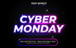 © Mockmenot - Cyber monday text effect style. Editable text effect neon light style sale theme.