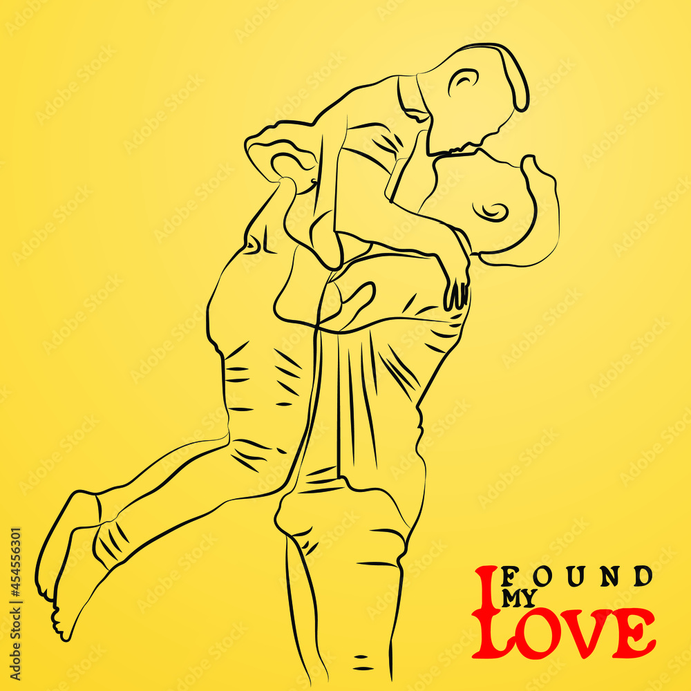 Vector de Stock Gay couple kissing each other. Vector of kissing and ...