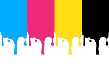 Poster - CMYK Color water splash design element 002