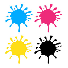 Poster - CMYK Color water splash design element