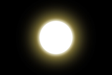 Solar eclipse. Full moon or lunar with light on sky in dark at night sky background. Space astronomy. Nature phenomena