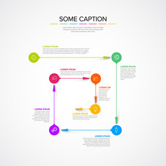 Poster - Vector spiral cycle  infographic schema diagram template
