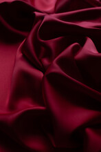 Red Smooth Cloth Folds Texture Background