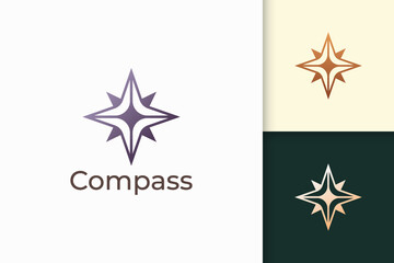 Wall Mural - Compass logo in simple shape for outdoor business or community