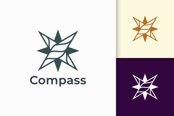 Wall Mural - Compass logo in modern shape represent travel or adventure