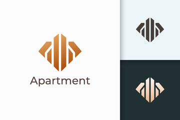 Wall Mural - Apartment or property logo in diamond shape for real estate business