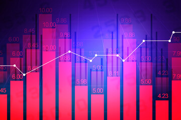 2d rendering Stock market online business concept. business Graph 