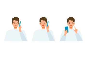 Sticker - Concept for using smartphone. People talking on the smartphone.