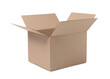 © New Africa - One open cardboard box isolated on white