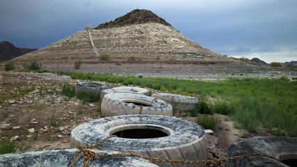 Wall Mural - Record drought in Lake Mead area, shot in the summer of 2021