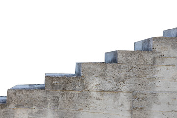 Poster - grey concrete staircase isolated on a white background