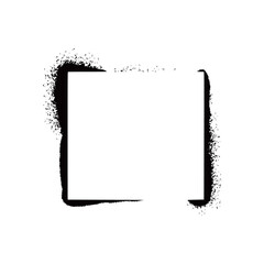 Poster - Stencil spray paint square frame. Grunge graffiti style black frame. Isolated vector illustration with drop paint border. Stencil spray effect.