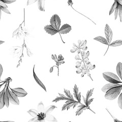 Sticker - White floral wallpaper design vector