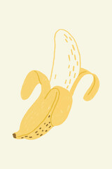 Sticker - Hand drawn banana design resource vector