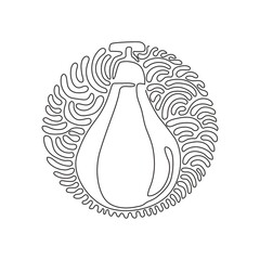 Poster - Continuous one line drawing punching boxing speed bag. Hitting speed bag for boxing training. Boxing equipment. Swirl curl circle background style. Single line draw design vector graphic illustration