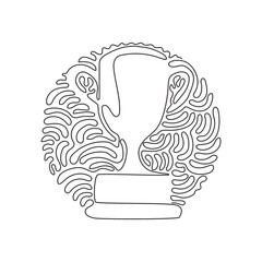 Poster - single one line drawing winner's trophy icon. golden trophy vector is symbol of victory in sports ev