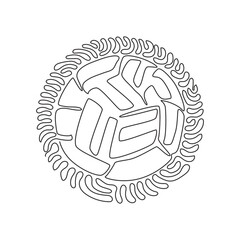 Poster - single one line drawing sepak takraw ball or rattan ball. scissor kick. concept of team sport, asian