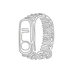 Poster - single one line drawing smart band fitness tracker hand path. digital smart fitness watch bracelet w