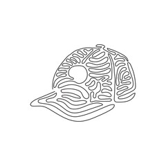 Poster - continuous one line drawing black baseball cap as a sports symbol. unisex outdoor sport baseball, go