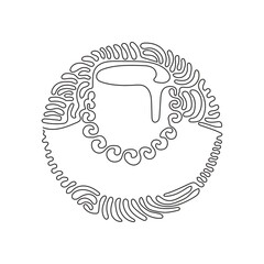 Poster - Single one line drawing pearl necklace on mannequin stand. Pendant with gemstones pearls on black mannequin. Swirl curl circle background style. Continuous line draw design graphic vector illustration