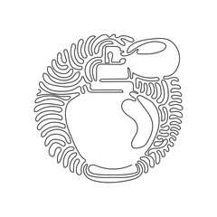 Poster - Continuous one line drawing perfume flacons and bottles. Cosmetics icons. Perfume flat design cosmetic and spa illustration. Swirl curl circle background style. Single line draw design vector graphic