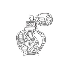 Poster - continuous one line drawing perfume flacons and bottles. cosmetics icons. perfume flat design cosmet